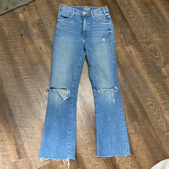 MOTHER THE HUSTLER ANKLE FRAY IN UNDERSTUDY HI RISE KICK FLARE BOOTCUT STRETCH - Picture 9 of 16